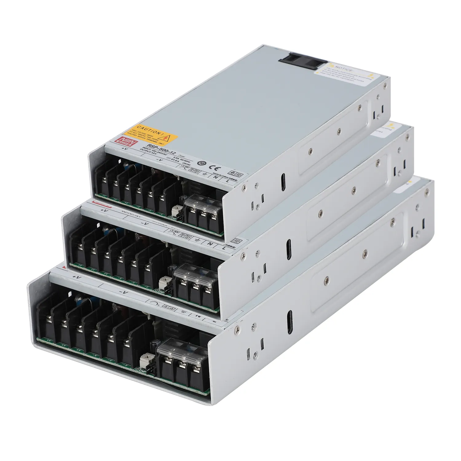 QuntroTech RSP-500W Enclosed Switching Power Supply Models 24V 48V 12V