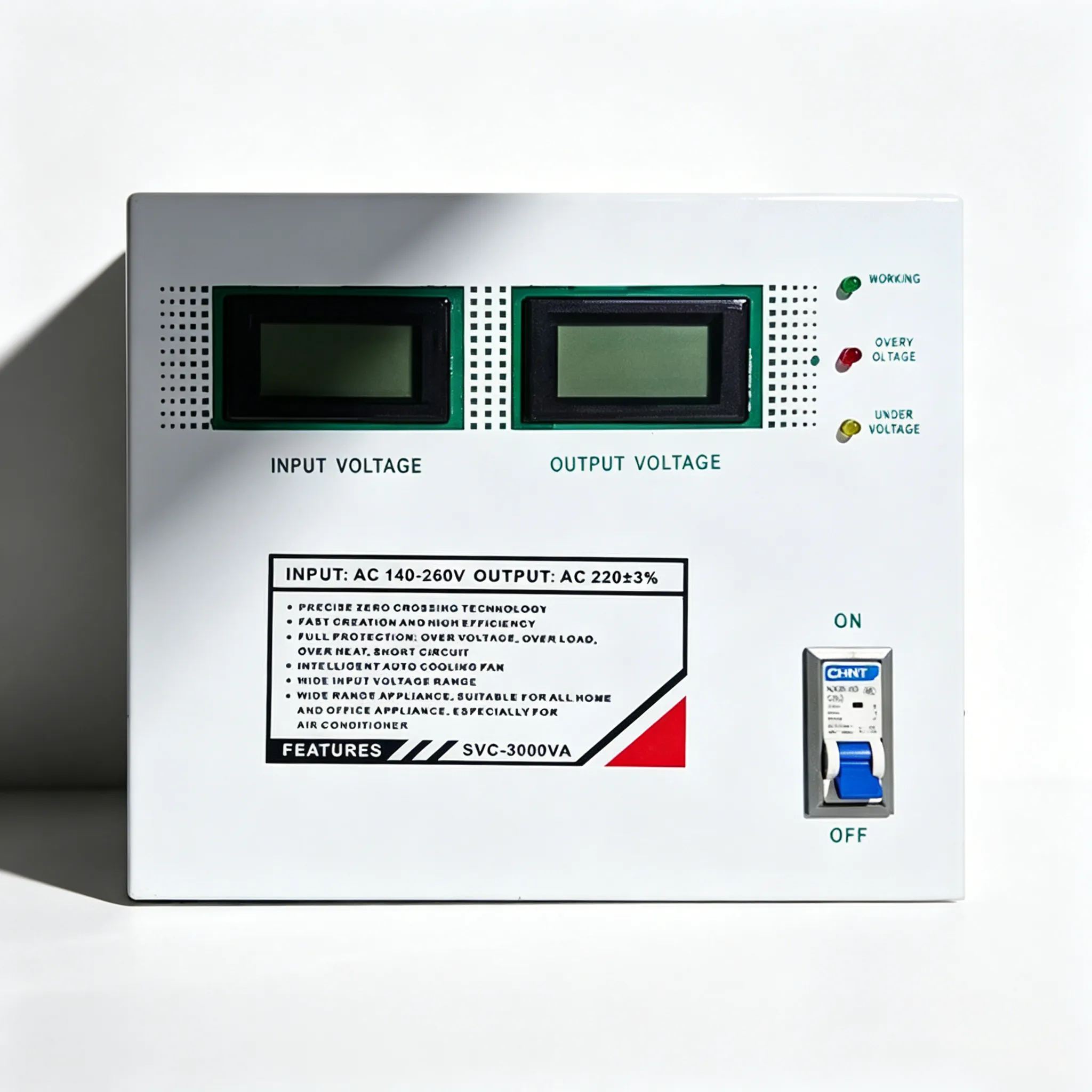 SVC Classic 3000VA intelligent servo voltage stabilizer front view