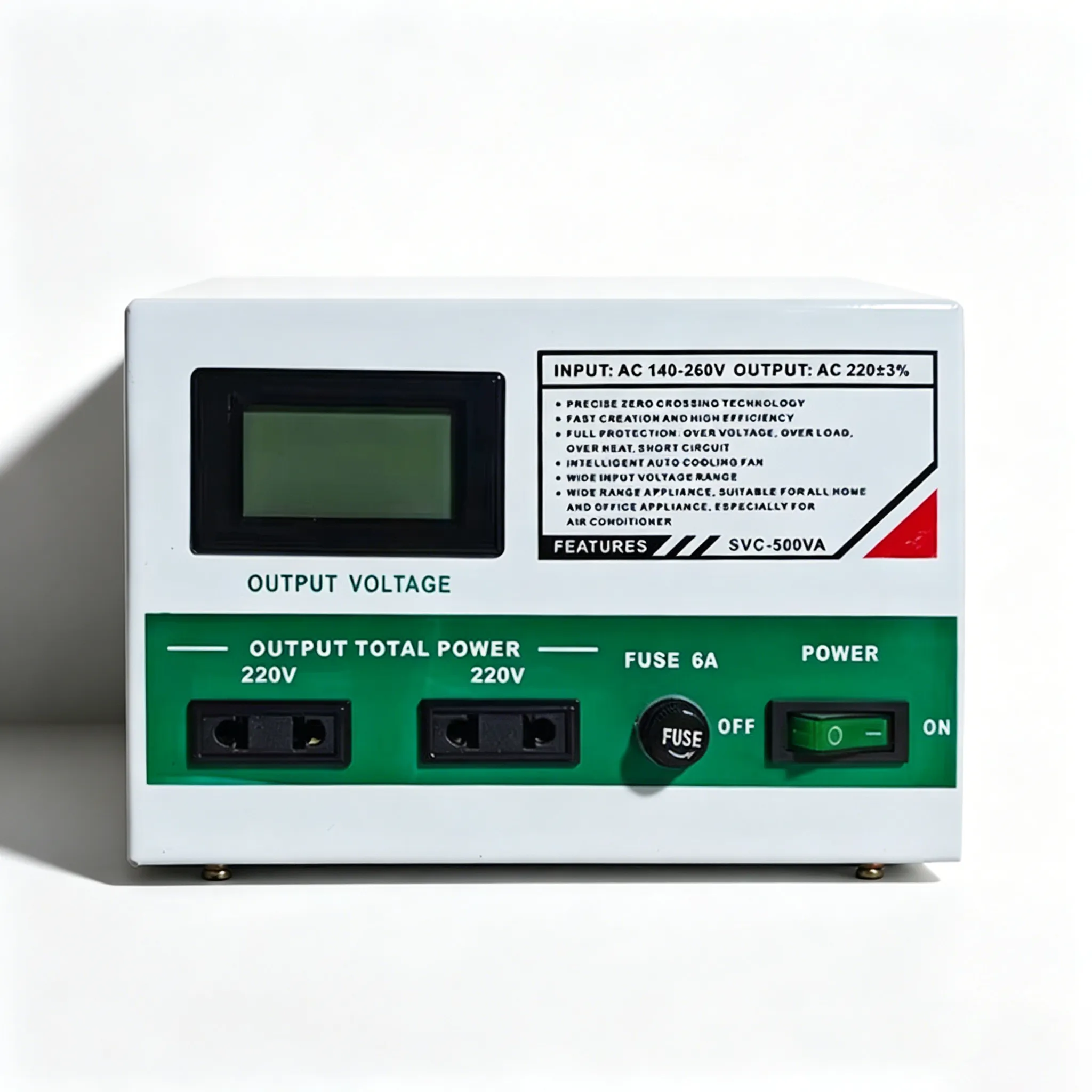 SVC Classic 500VA automatic servo voltage stabilizer front view