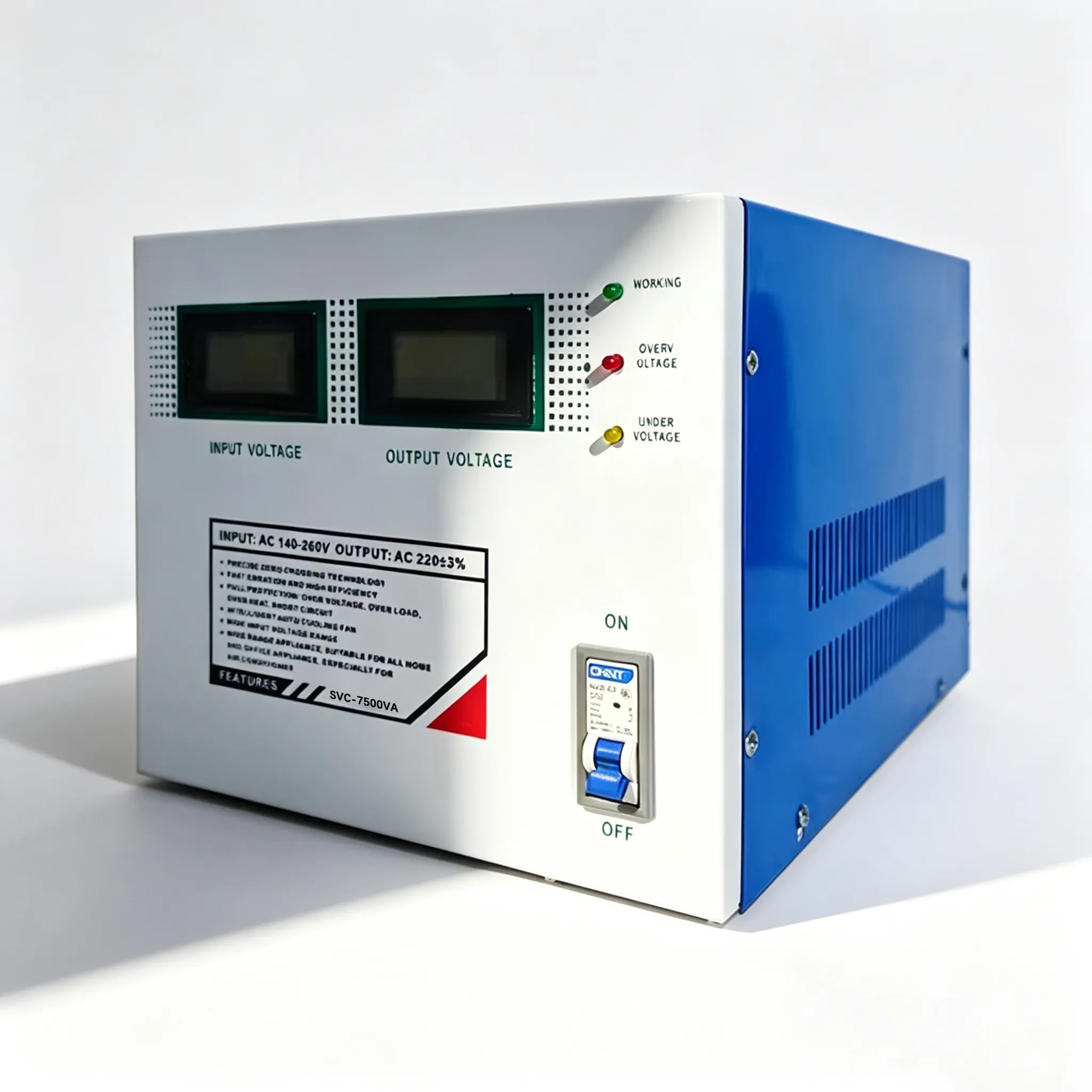 SVC Classic 7500VA automatic voltage stabilizer side view