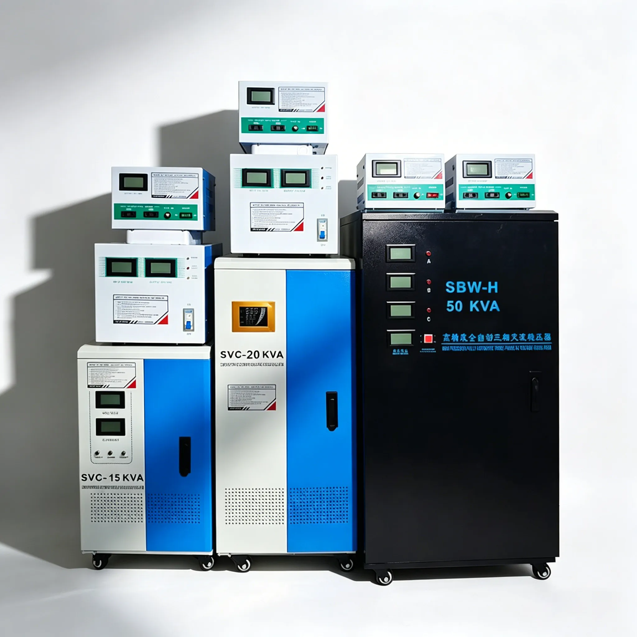 SVC Classic series servo voltage stabilizer models for industrial power protection